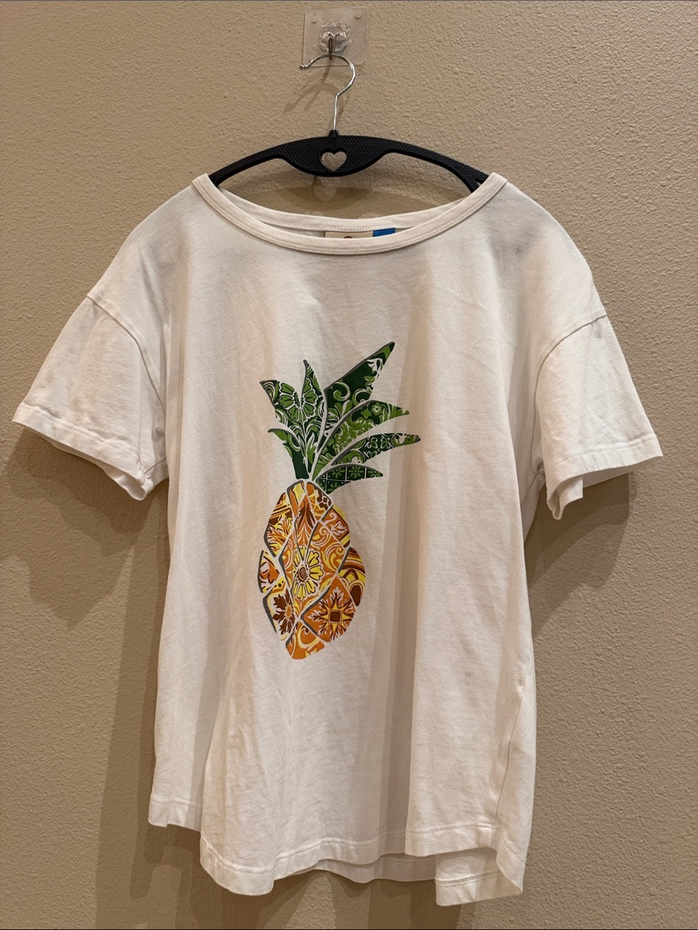 Farm Rio Women's Pineapple Graphic Tee - White with Green & Yellow Print